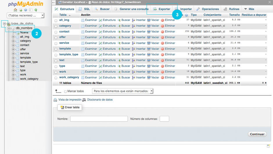 Cómo hacer una copia de seguridad de nuestra base de datos desde phpmyadmin paso 2 | bcnwebteam