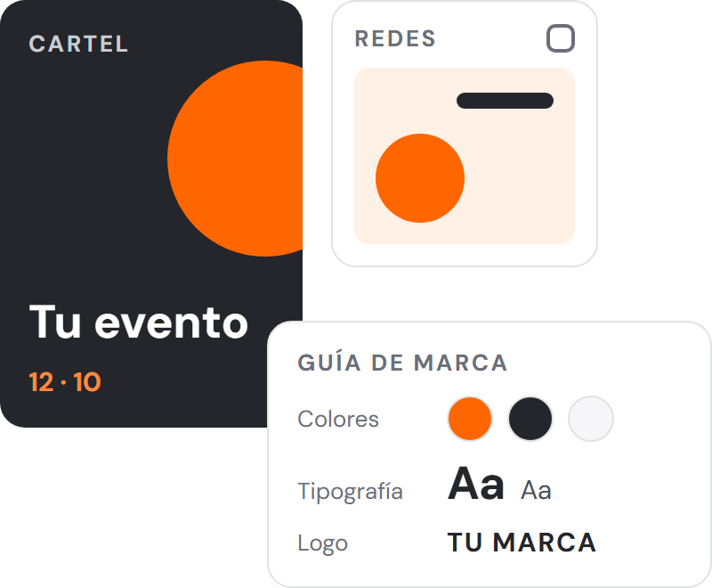 Diseño gráfico: un cartel, una imagen para redes sociales y la guía de marca