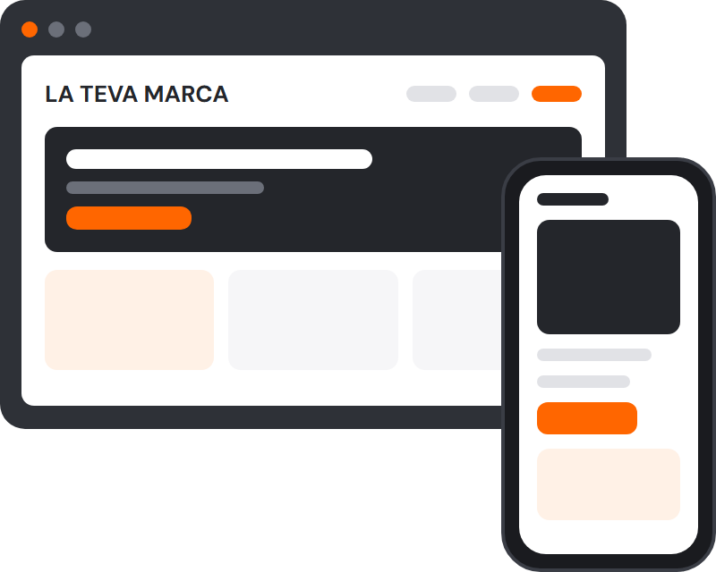 Disseny web WordPress a mida: una web vista en un ordinador i en un mòbil
