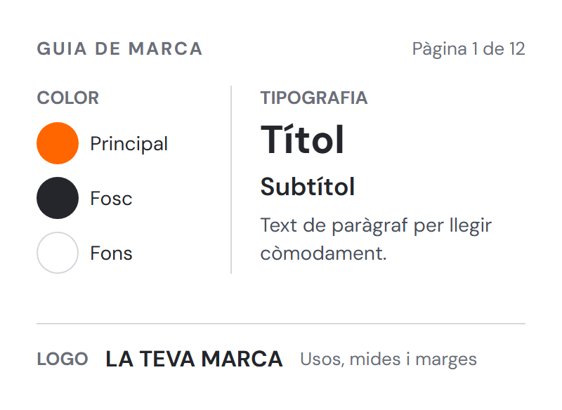 Guia de marca per a una web WordPress: colors, tipografia i logo