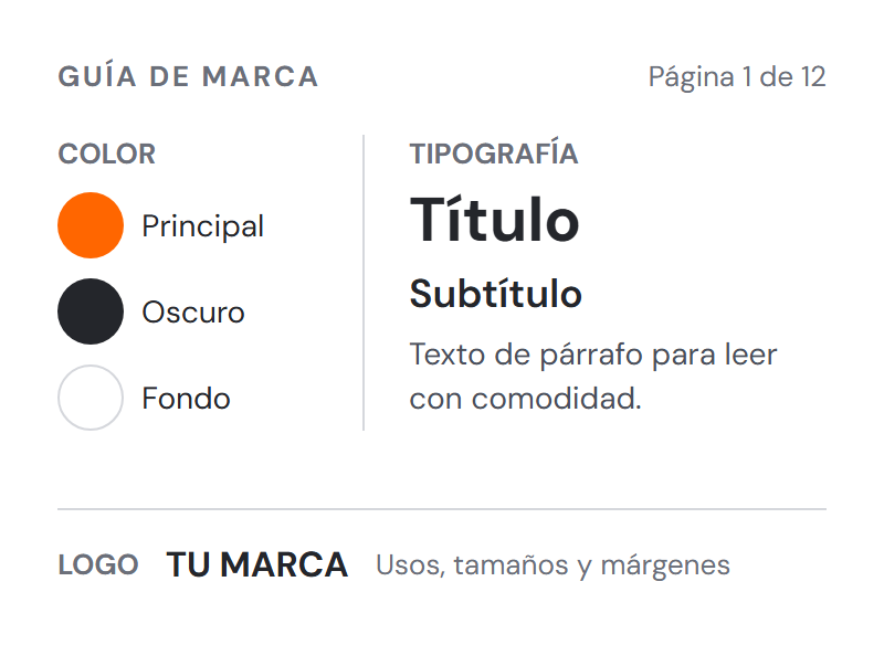 Guía de marca para una web WordPress: colores, tipografía y logo